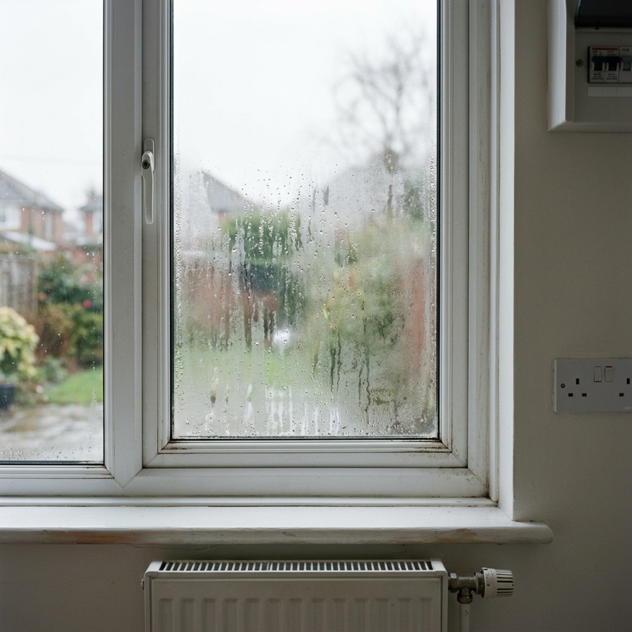 Misted double glazing